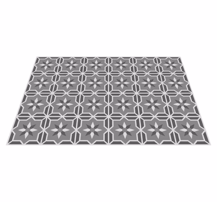 Geometrisk vinylmatta med mjuk grå bakgrund - Tenstickers