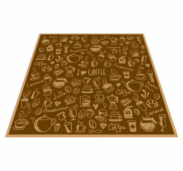 Underbar kaffe vinyl kök matta - Tenstickers