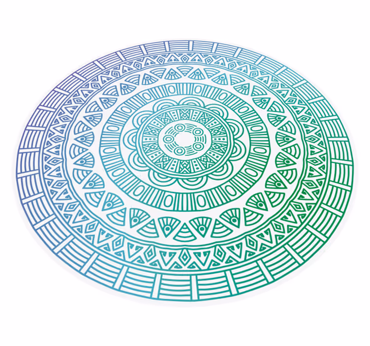 Underbara dekorativa runda mandala vinylmattor - Tenstickers