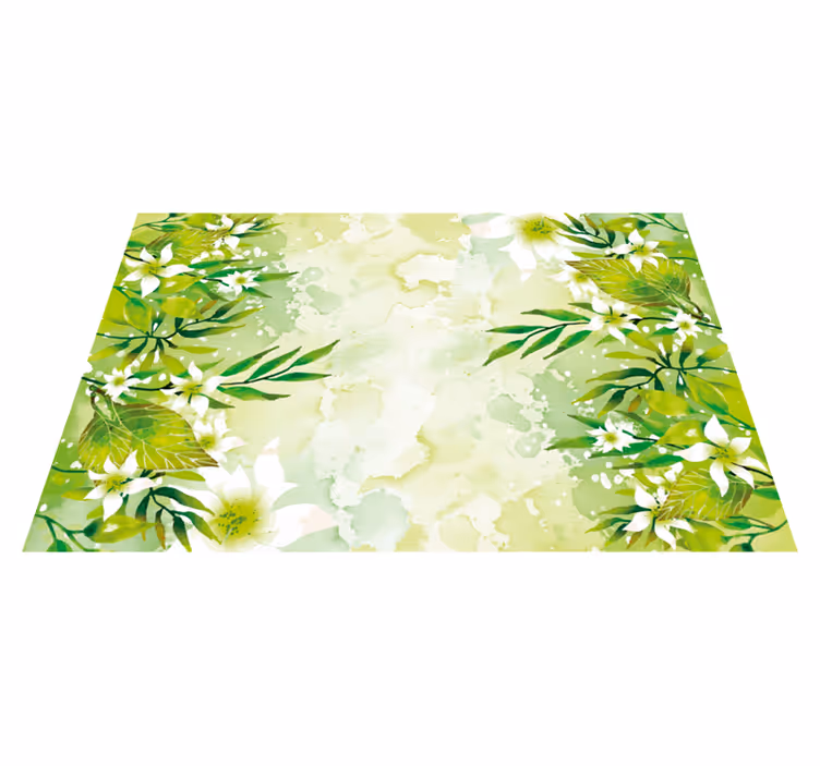 Fantastiska blommotiv vinyl sovrumsmatta - Tenstickers