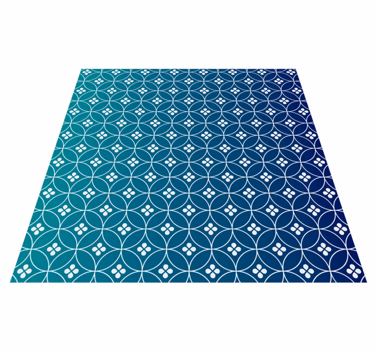 Geometriskt blått överlägg Vinylmatta geometrisk - Tenstickers