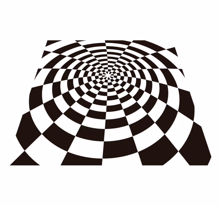 Svartvitt rektangulärt geometriskt vinyltepp - Tenstickers