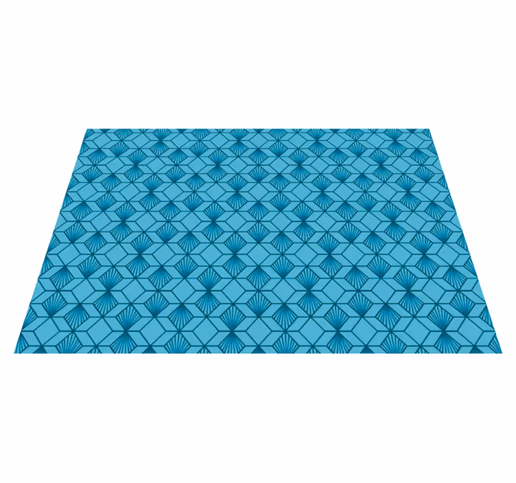 Blå kub geometriska vinyl matta - Tenstickers