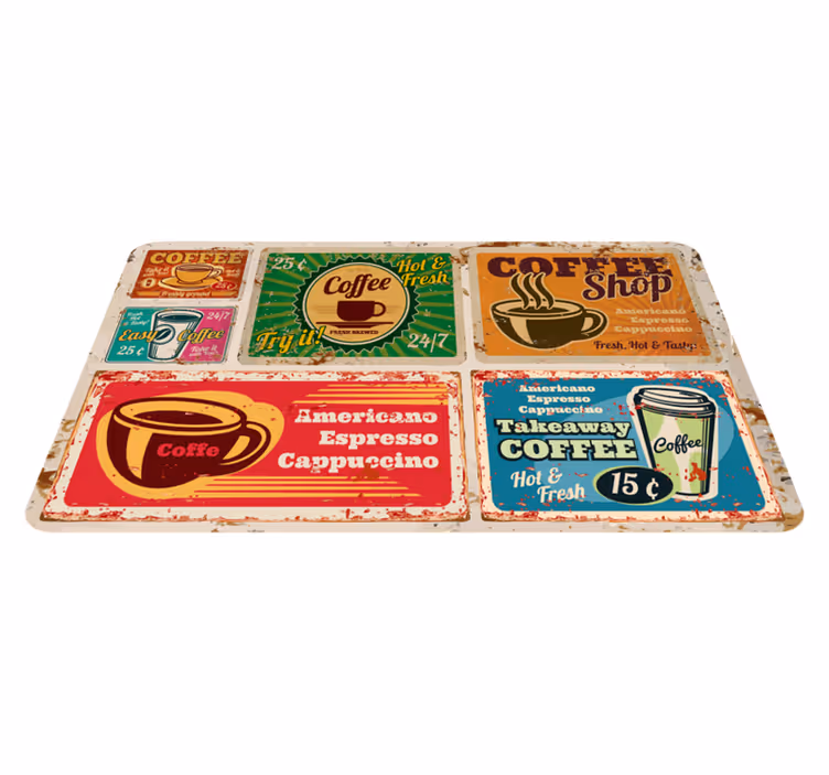 Amerikanska kaffe vintage vinylmattor - Tenstickers