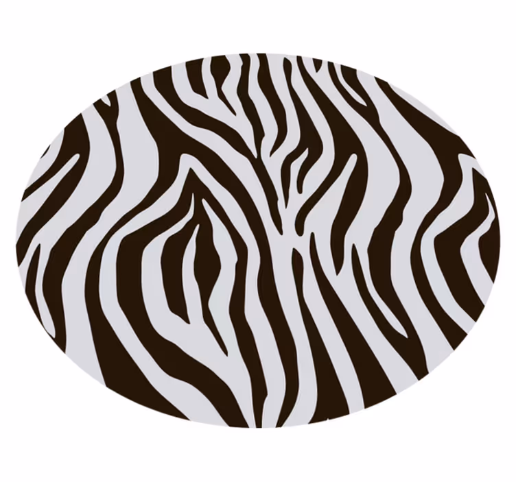 Spektakulära runda zebra djurtryck vinyl matta - Tenstickers