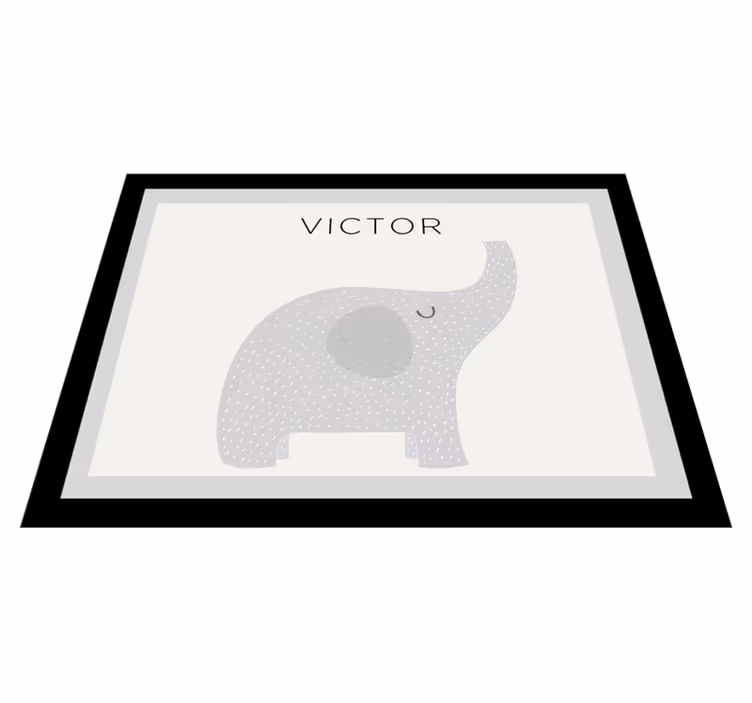Personlig elefant Vinylmatta namn - Tenstickers