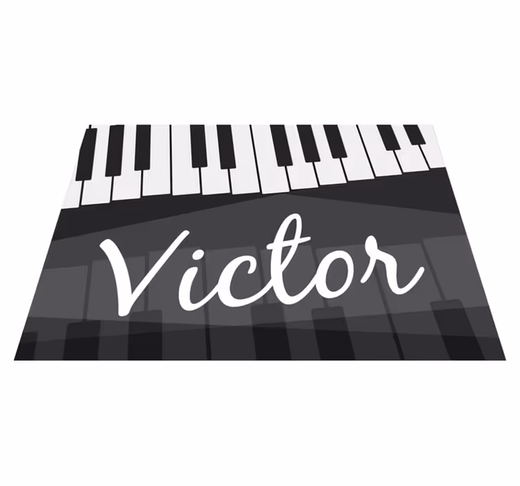 Fantastiska pianotangenter vinylmatta med namn - Tenstickers