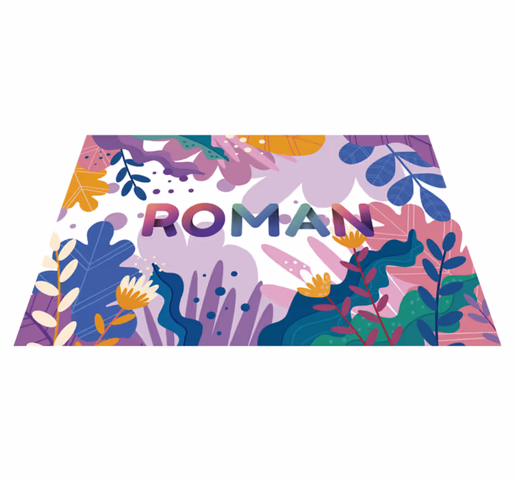 Personlig botanisk Vinylmatta namn - Tenstickers