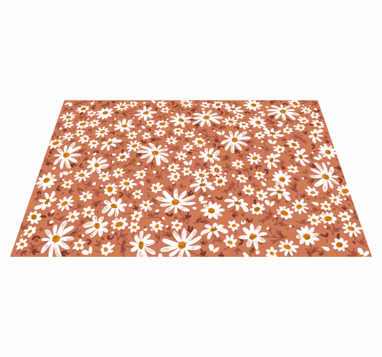 70-tusensköna blommor orange vinylmatta - Tenstickers