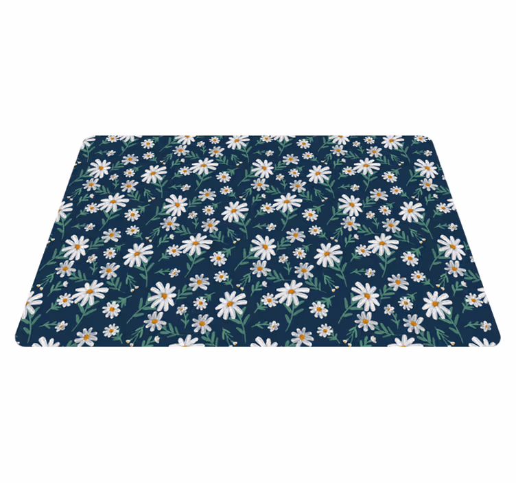 Daisy mönster yta Vinylmatta blommor och växter - Tenstickers