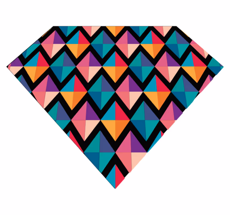 Färgglada diamanter geometriska vinylmattor - Tenstickers
