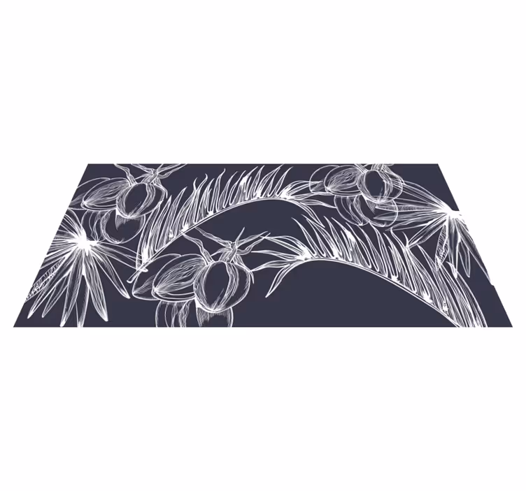 Palmblad vinyl vardagsrumsmatta - Tenstickers