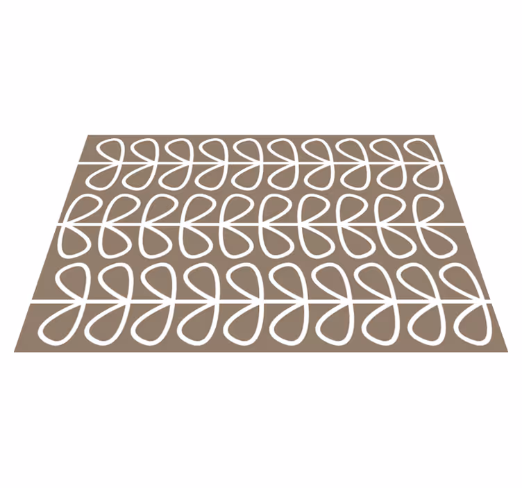 Beige blad mönster etniska vinyl mattor - Tenstickers