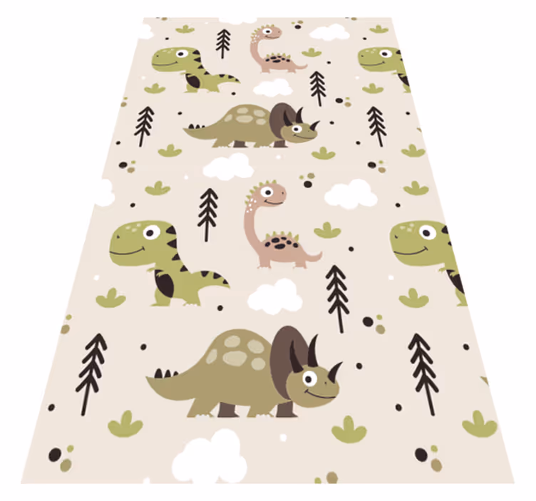 Lekfullt dinosauriemönster Vinylmatta Barn - Tenstickers