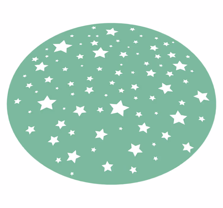 Gröna stjärnor vinyl matta - Tenstickers