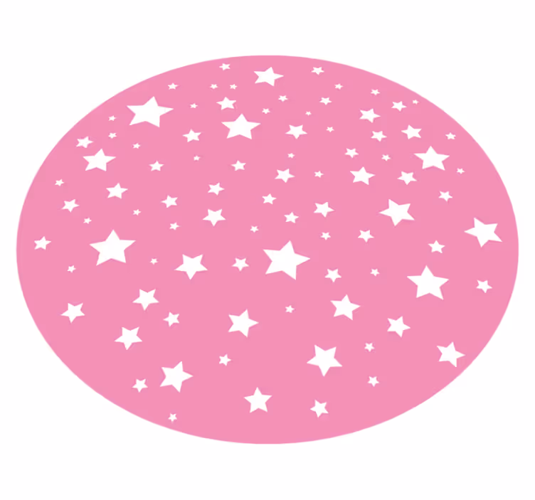 Stjärnrosa cirkel Vinylmatta Stjärnor - Tenstickers