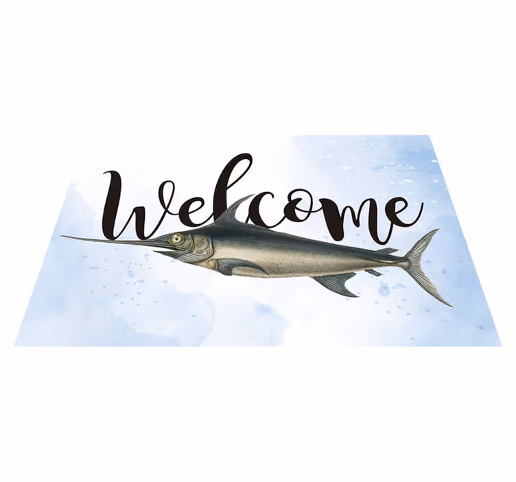 Svärdfisk välkomna entré vinyl matta - Tenstickers