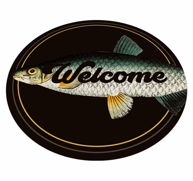 Blockera karp djur vinyl matta - Tenstickers