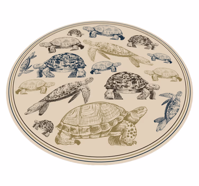 Sköldpadda illustrationer Vinylmatta djur - Tenstickers
