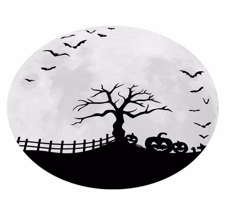 Läskig halloween-scen Vinylmatta Halloween - Tenstickers