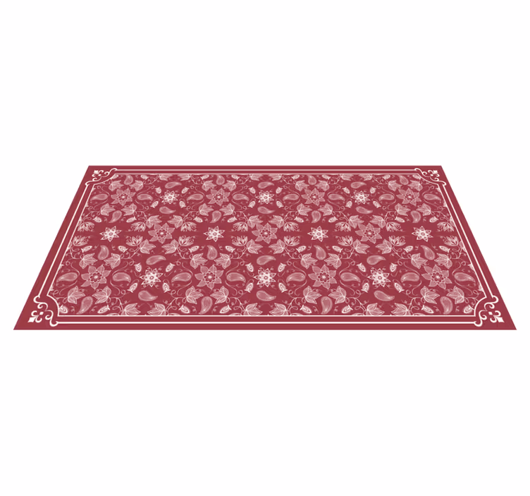 Vackra paisley blommor vinyl vardagsrum matta - Tenstickers