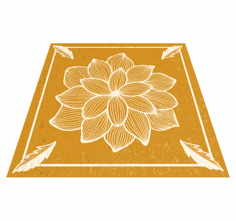 Blommig flock paisley vinyl vardagsrumsmatta - Tenstickers
