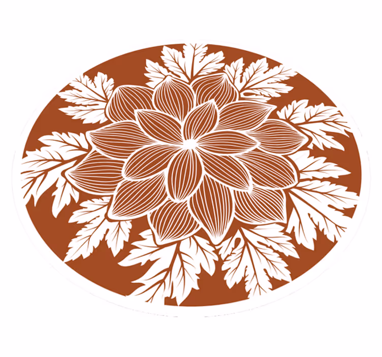 Botaniskt motiv i mitten Vinylmatta blommor och växter - Tenstickers