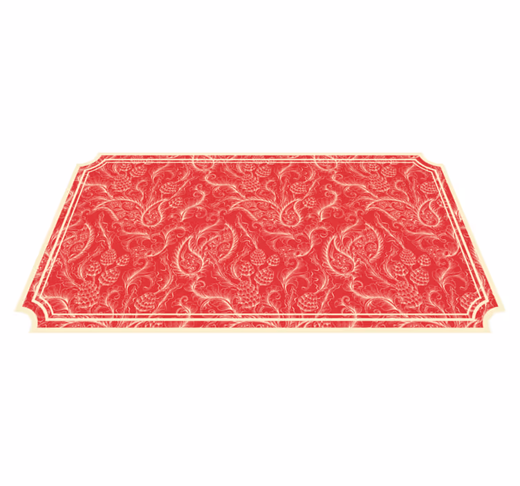Utsmyckad paisley Vinylmatta Röd - Tenstickers