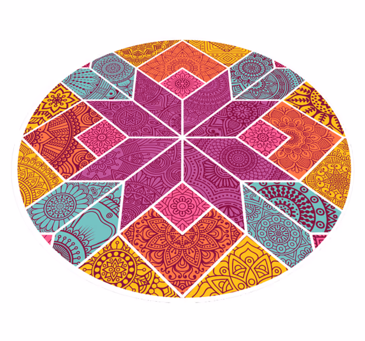 Paisley mosaik vinyl matta - Tenstickers