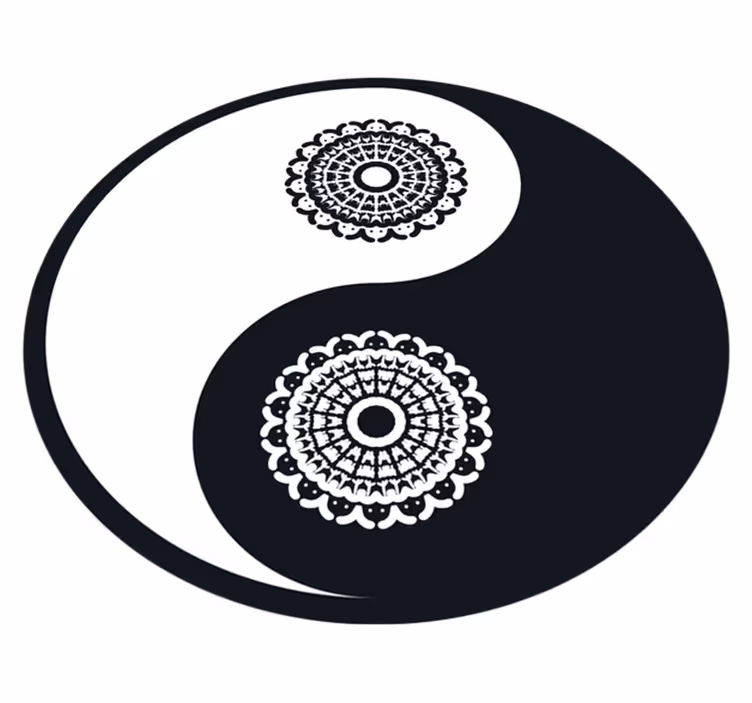 Yin yang mandala Vinylmatta Mandala - Tenstickers