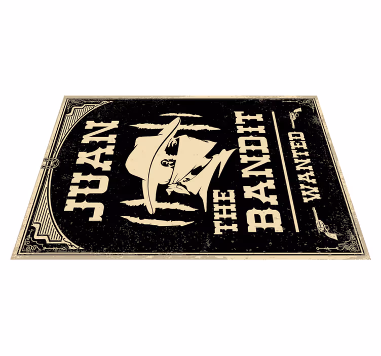 Bandit med namn vinylmatta med namn - Tenstickers