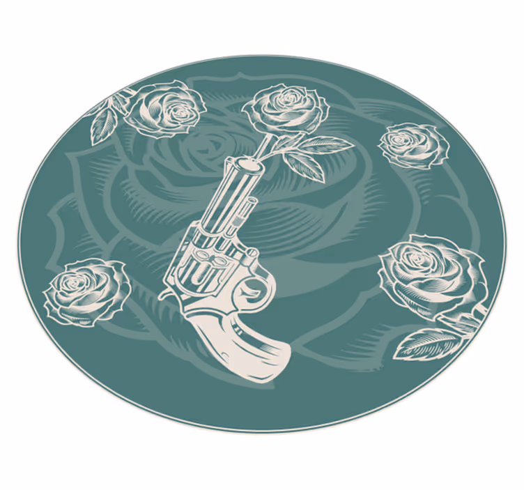 Blommig revolver Vinylmatta blommor och växter - Tenstickers