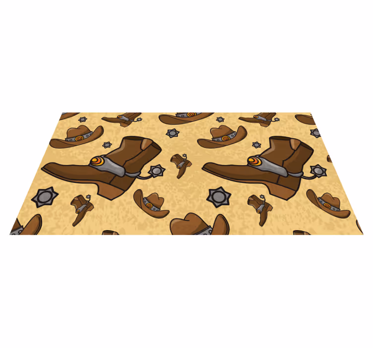 Cowboystövelmotiv Vinylmatta djur - Tenstickers