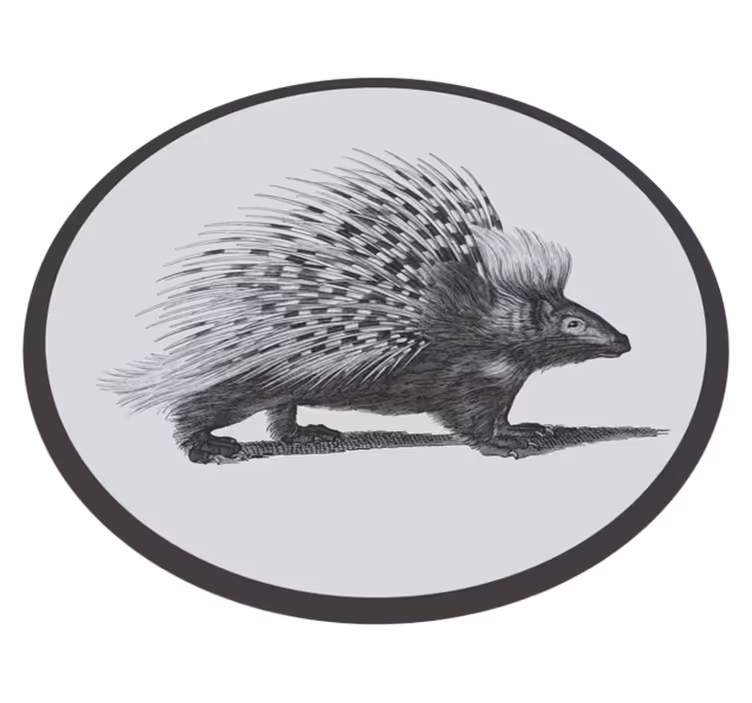 Piggsvin illustration Vinylmatta djur - Tenstickers