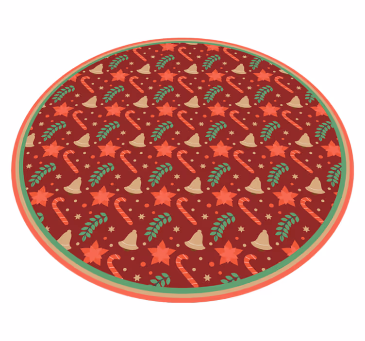 Jul godis mönster rött vinyl matta - Tenstickers