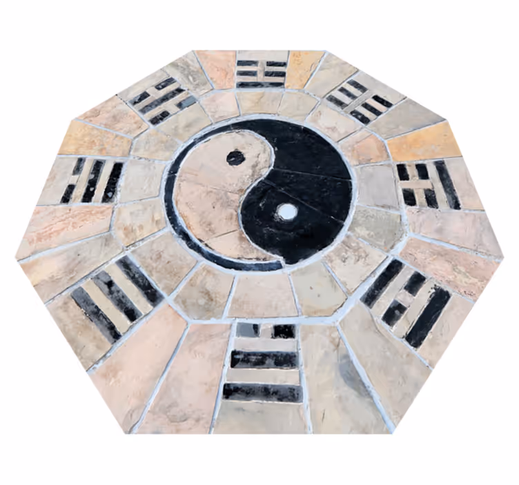 Marmor ying och yang textur matta - Tenstickers