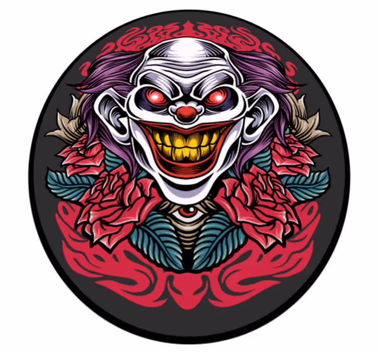 Clown art halloween vinylmatta - Tenstickers
