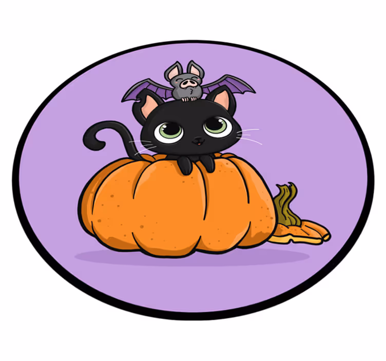 Pumpa och katt vinyl matta - Tenstickers