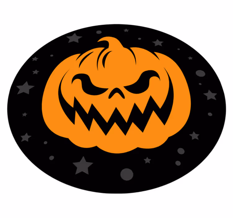 Orange pumpor på svart bakgrund vinyl matta - Tenstickers