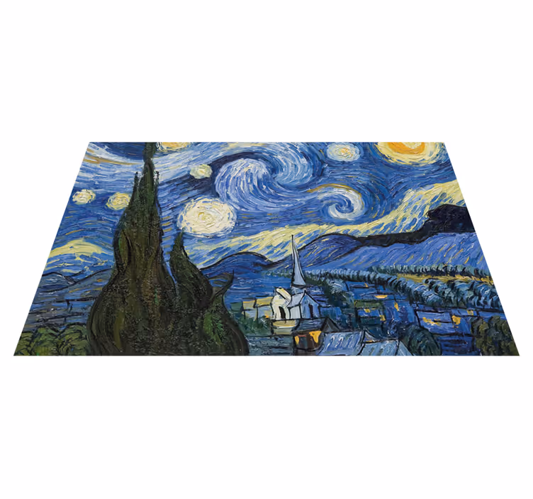 Van gogh stjärnmattig vinylmatta för matsalen - Tenstickers