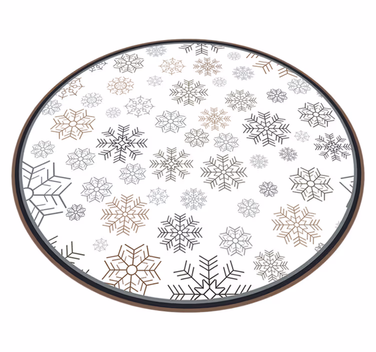 Snöflinga cirklar vinyl vardagsrum matta - Tenstickers