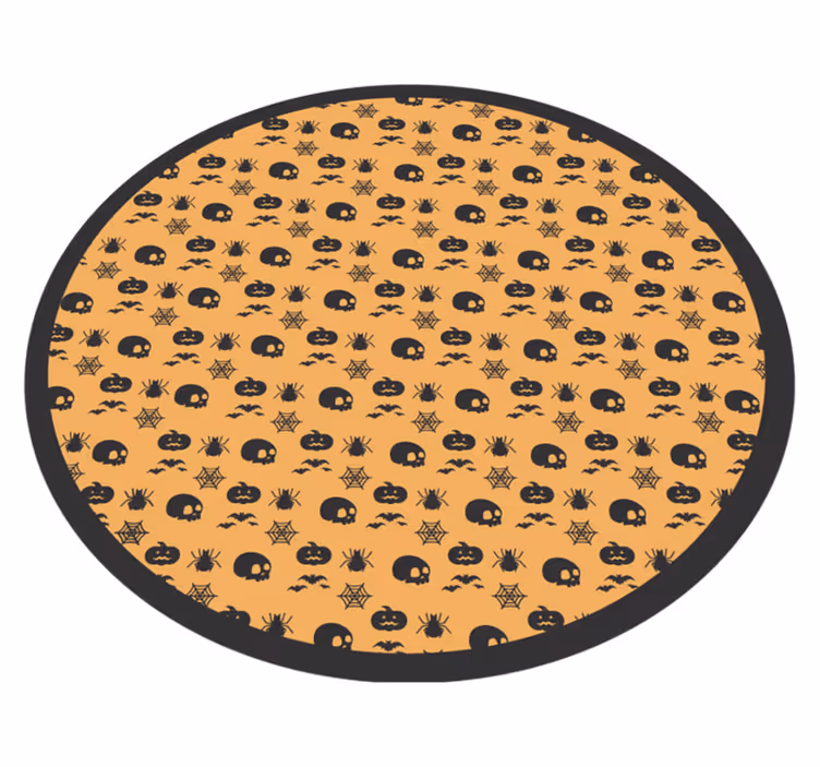 Läskigt cirkulärt mönster Vinylmatta Halloween - Tenstickers