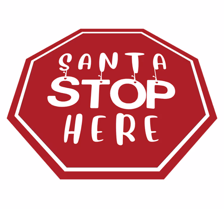Santa stop here jul klistermärke - Tenstickers