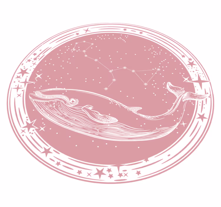 Rosa val med stjärnor barn vinyl matta - Tenstickers