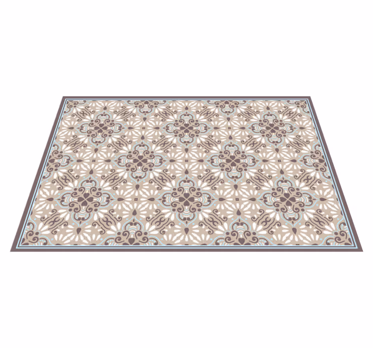Beige vit mosaik vinyl matta kakel matta - Tenstickers
