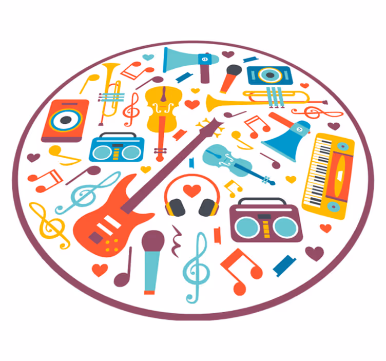 Musikinstrument tonåring vinylmatta - Tenstickers