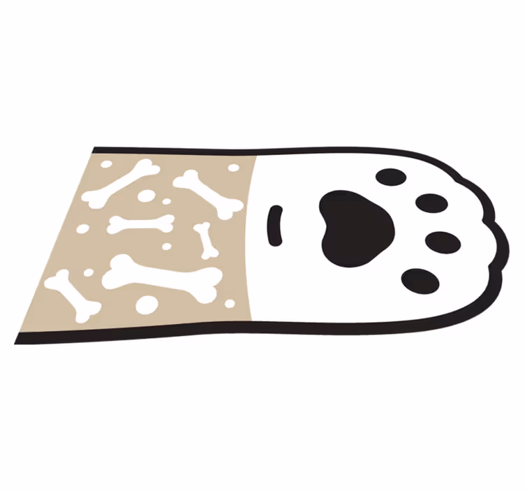 Hund tass tryck och ben djur matta - Tenstickers