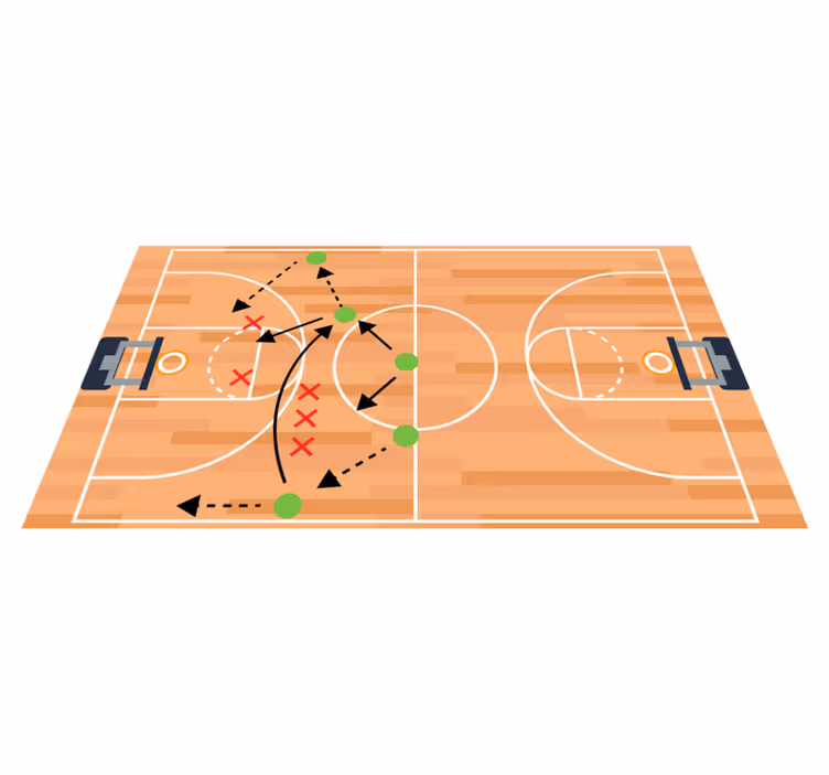 Basket taktik spel strategi tonåring vinyl matta - Tenstickers