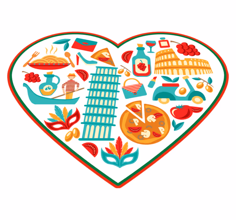Italienska mest kända ikoner modern matta - Tenstickers