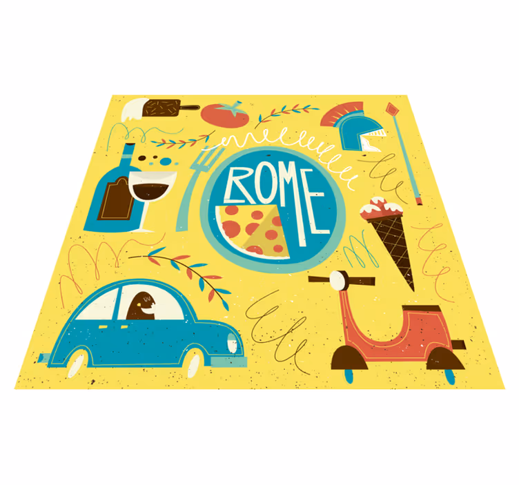 Rolig rom världskarta vinylmatta - Tenstickers
